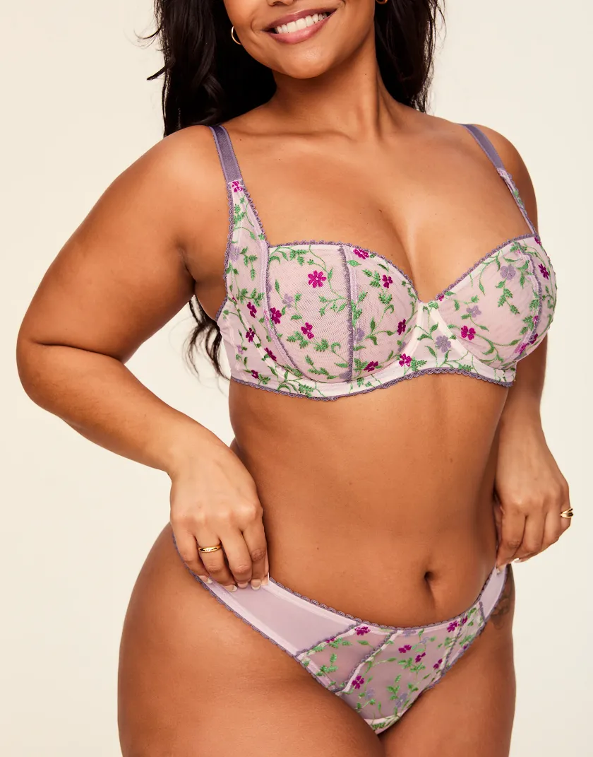 Rosa Floral Purple 2 Unlined bra bundle Model 3