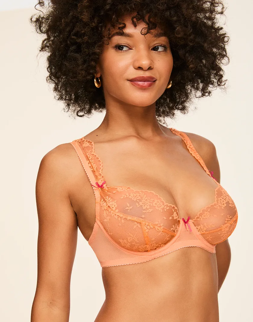 Clera Medium Orange 2 Unlined bra bundle Model 1
