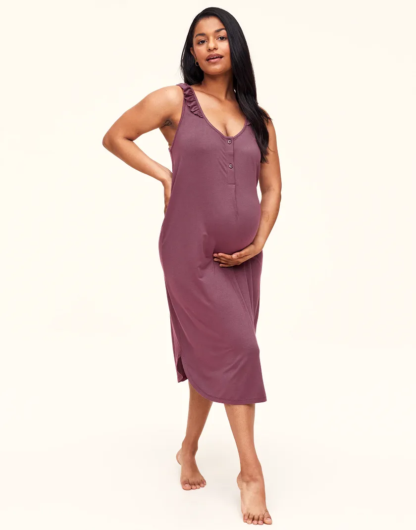 Colette Maternity Dark Purple Plus sleepwear bundle Model 1