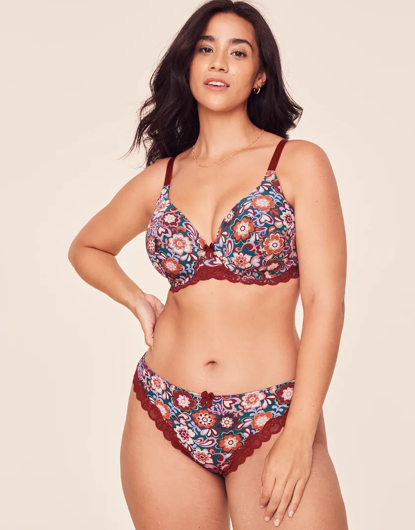 Nare Floral Blue 13 Lightly Lined bra bundle Model 2