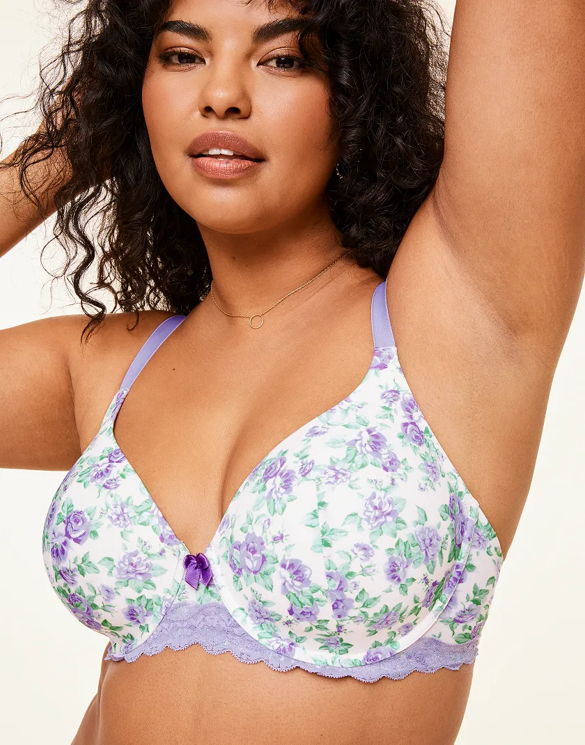 Nare Floral Purple 5 Lightly Lined bra bundle Model 1