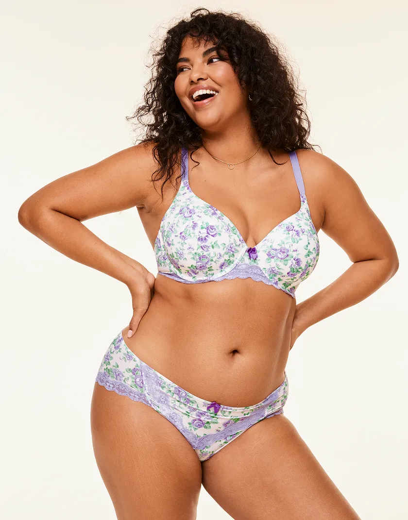Nare Floral Purple 5 Lightly Lined bra bundle Model 2