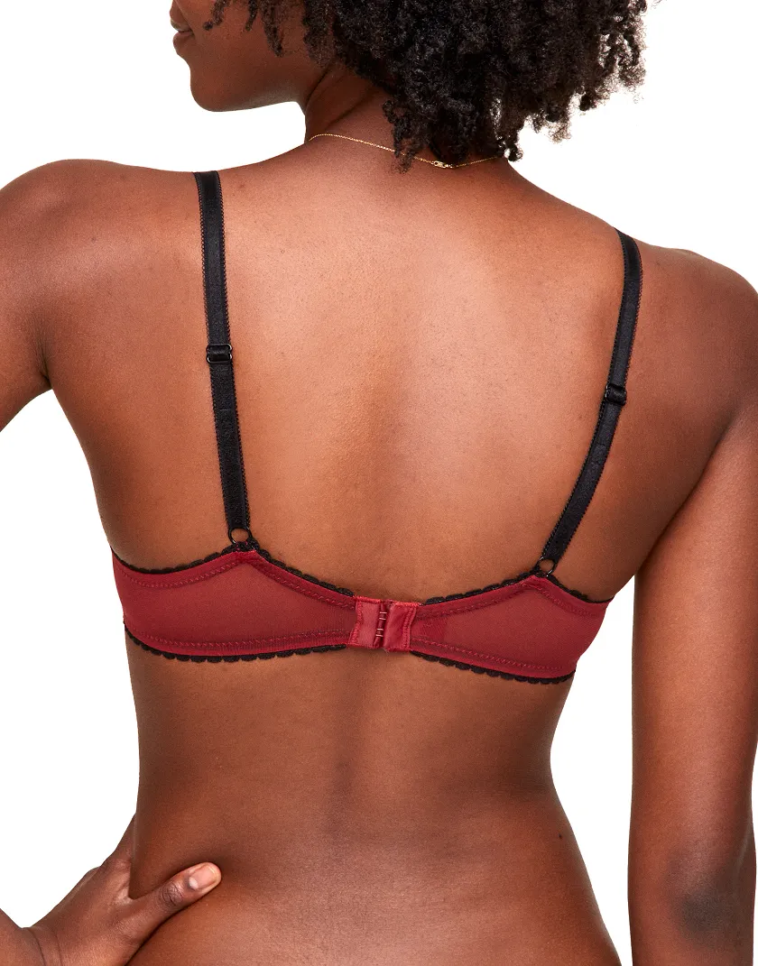 Rosa Floral Red 5 Unlined bra bundle Model 3