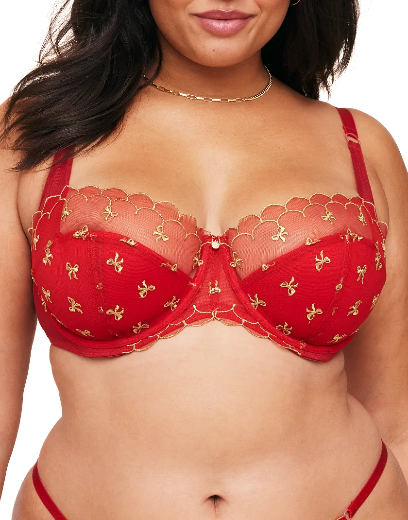 Bettie Dark Red 2 Contour bra bundle Model 1