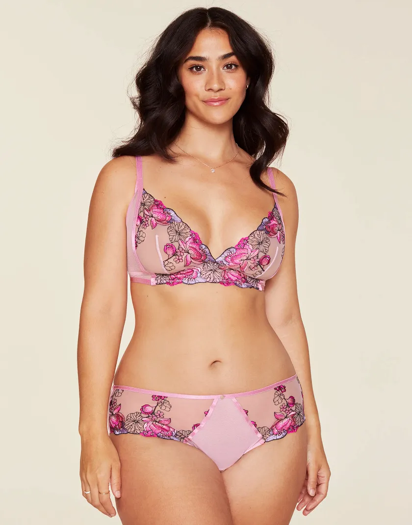 Emilie Floral Pink 2 Unlined bra bundle Model 5