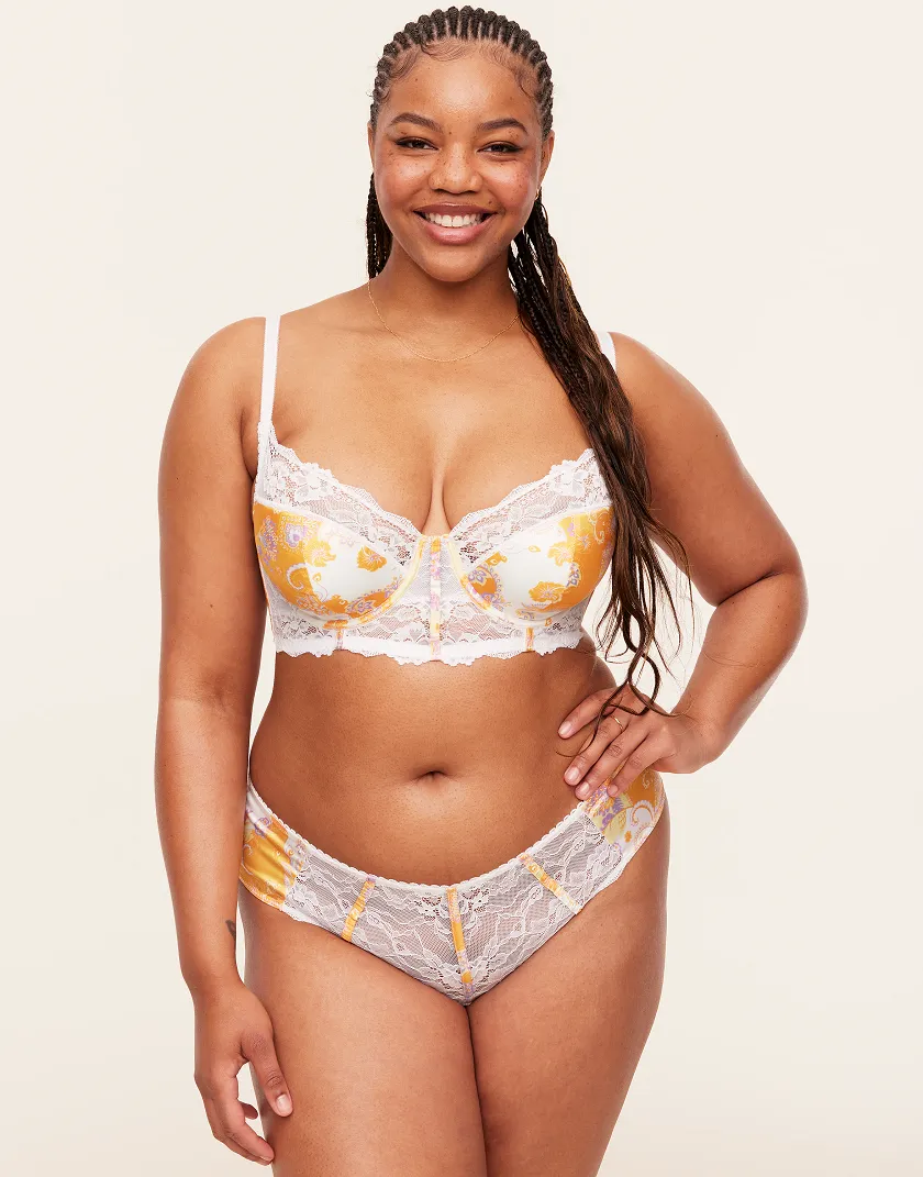 Svana Paisley Orange 2 Lightly Lined bra bundle Model 4