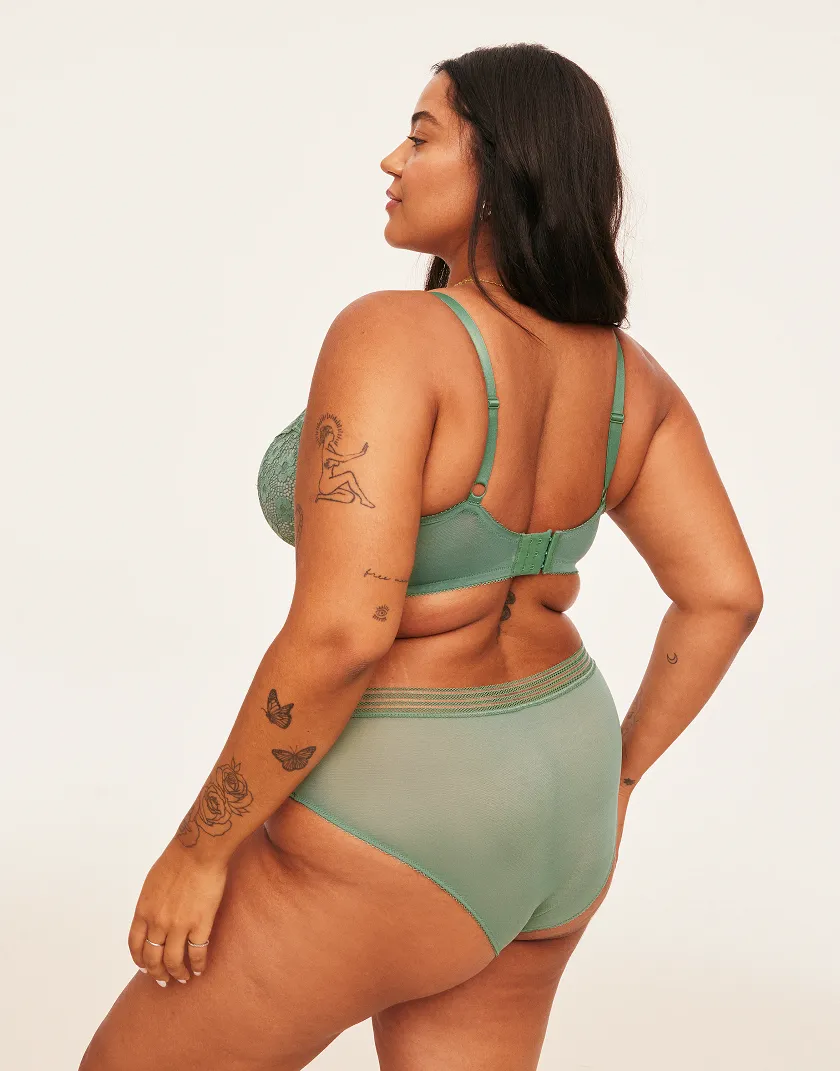 Nolie Dark Green 2 Unlined bra bundle Model 4