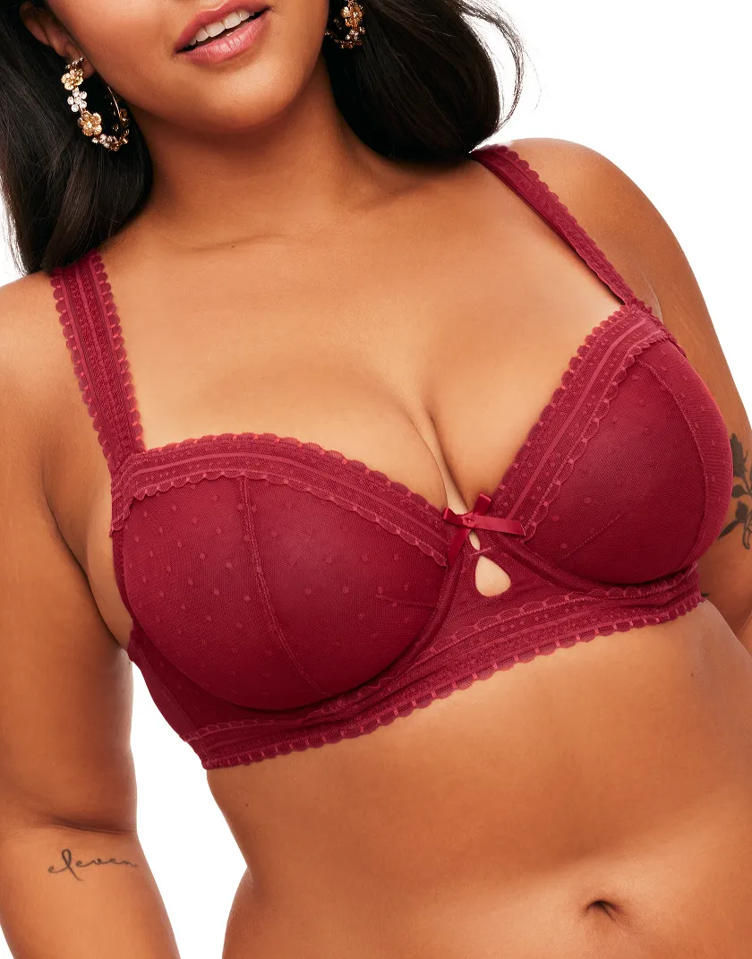 Cassandra Dark Red 2 Unlined bra bundle Model 1