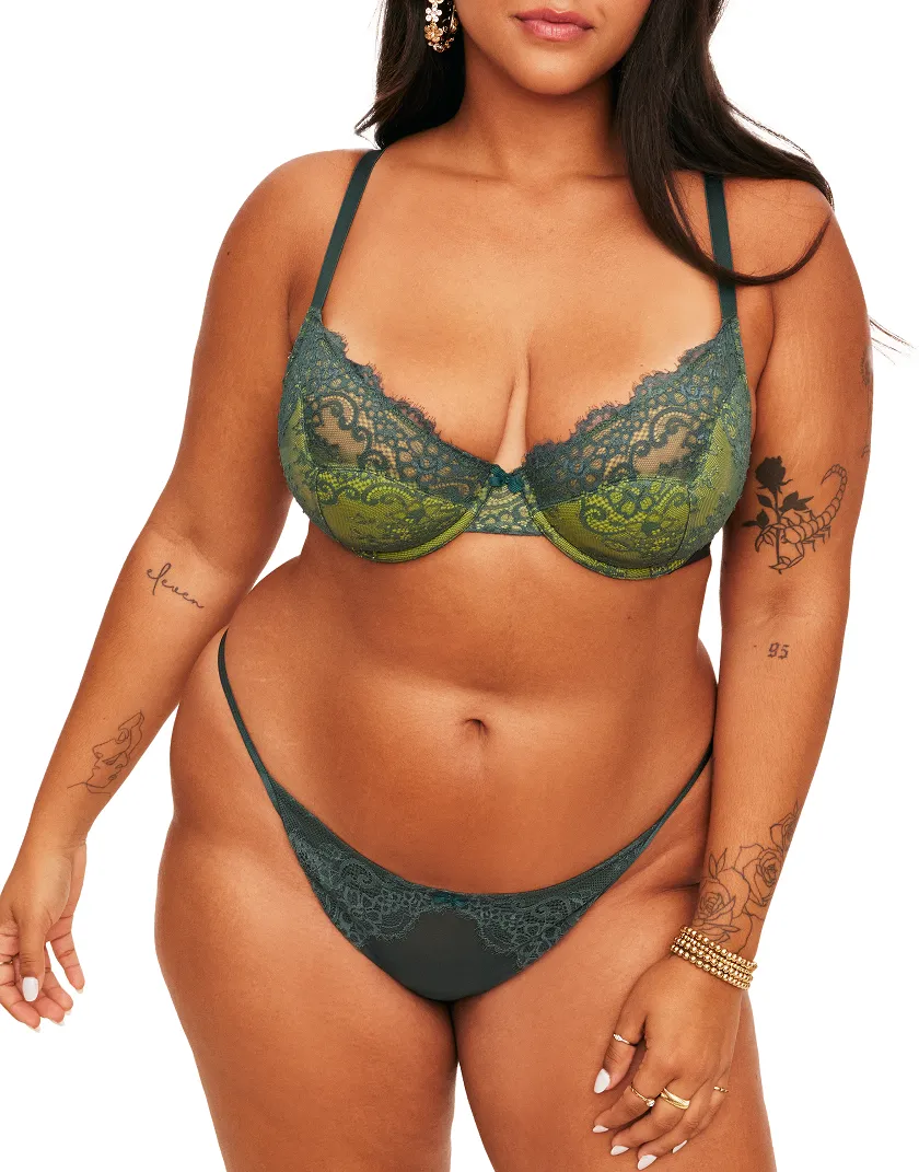 Evelyn Dark Green 2 Unlined bra bundle Model 3