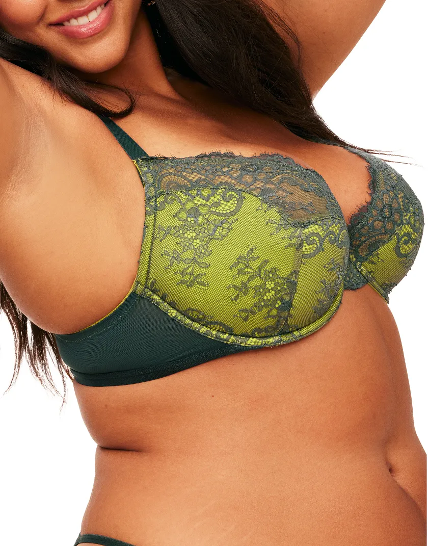 Evelyn Dark Green 2 Unlined bra bundle Model 1