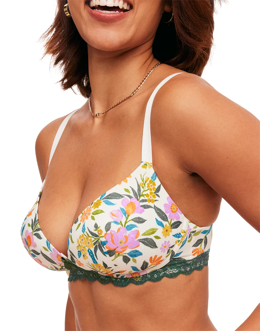Shea Floral White 4 Push Up bra bundle Model 1