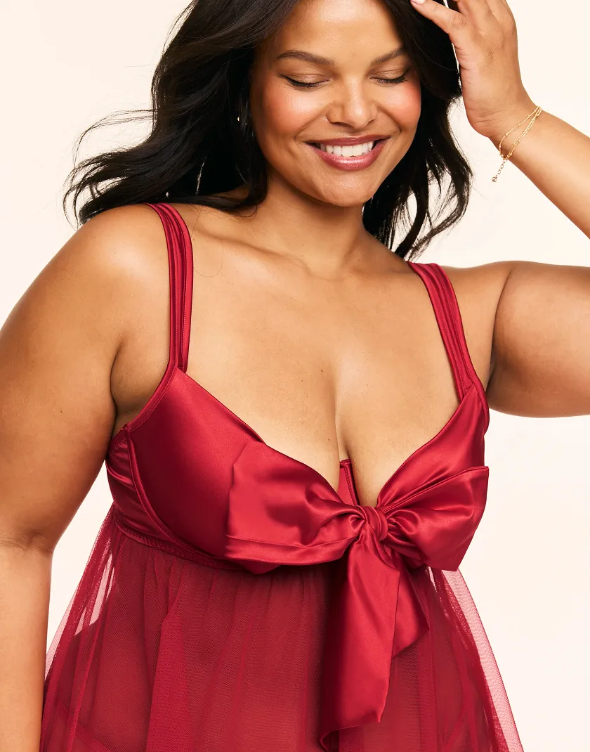Bessima B1 Dark Red Unlined lingerie bundle Model 4