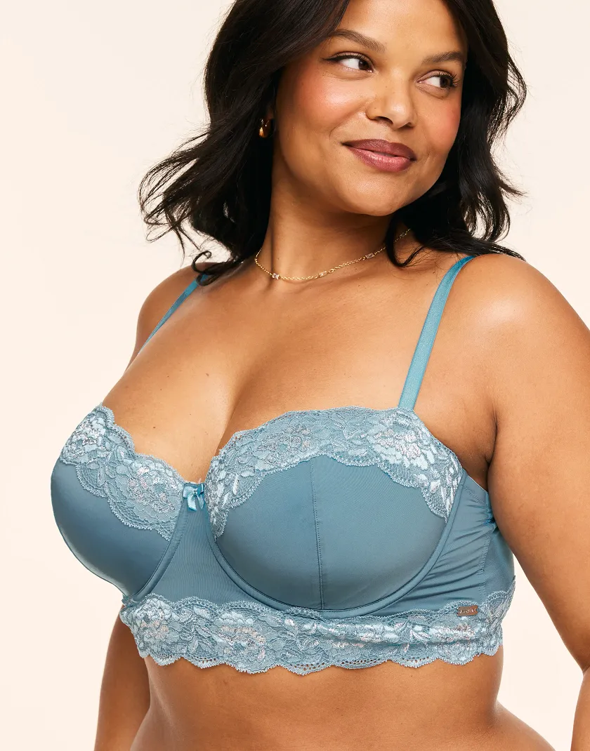 Mavis Floral Blue 2 Contour bra bundle Model 2