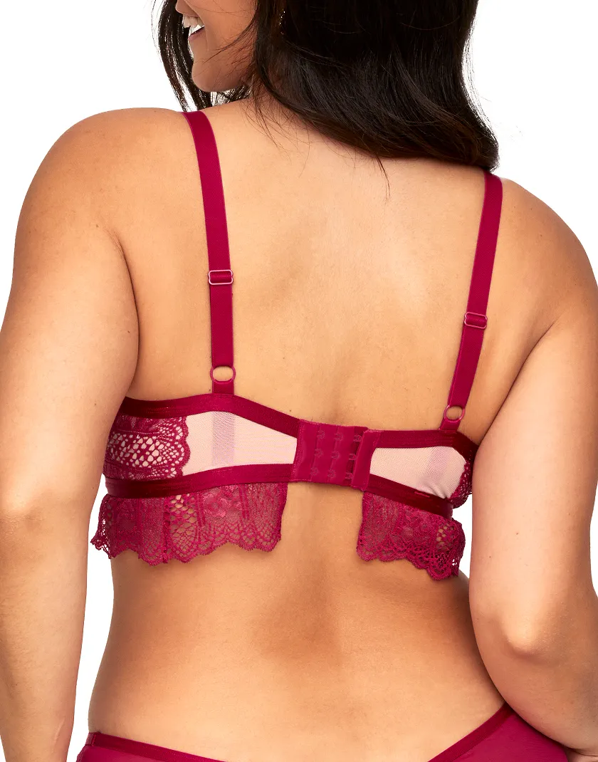 Odette Dark Red 2 Unlined bra bundle Model 3