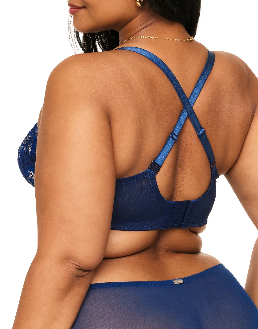 Chelsi Floral Blue 3 Plus Unlined bra bundle Model 5