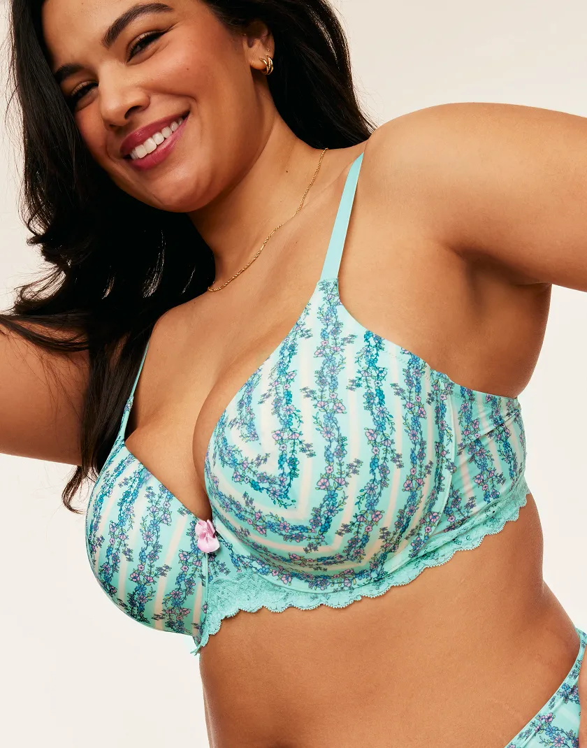 Nare Floral Blue 16 Lightly Lined bra bundle Model 1