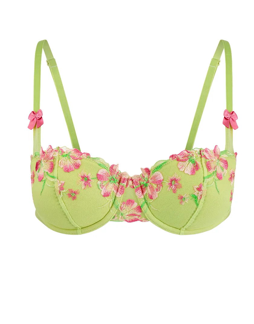 Daphne Floral Green 5 Push Up bra bundle Still 3