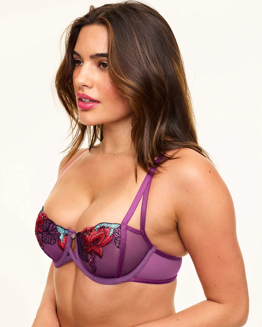 Jayda Floral Purple 2 Unlined bra bundle Model 1
