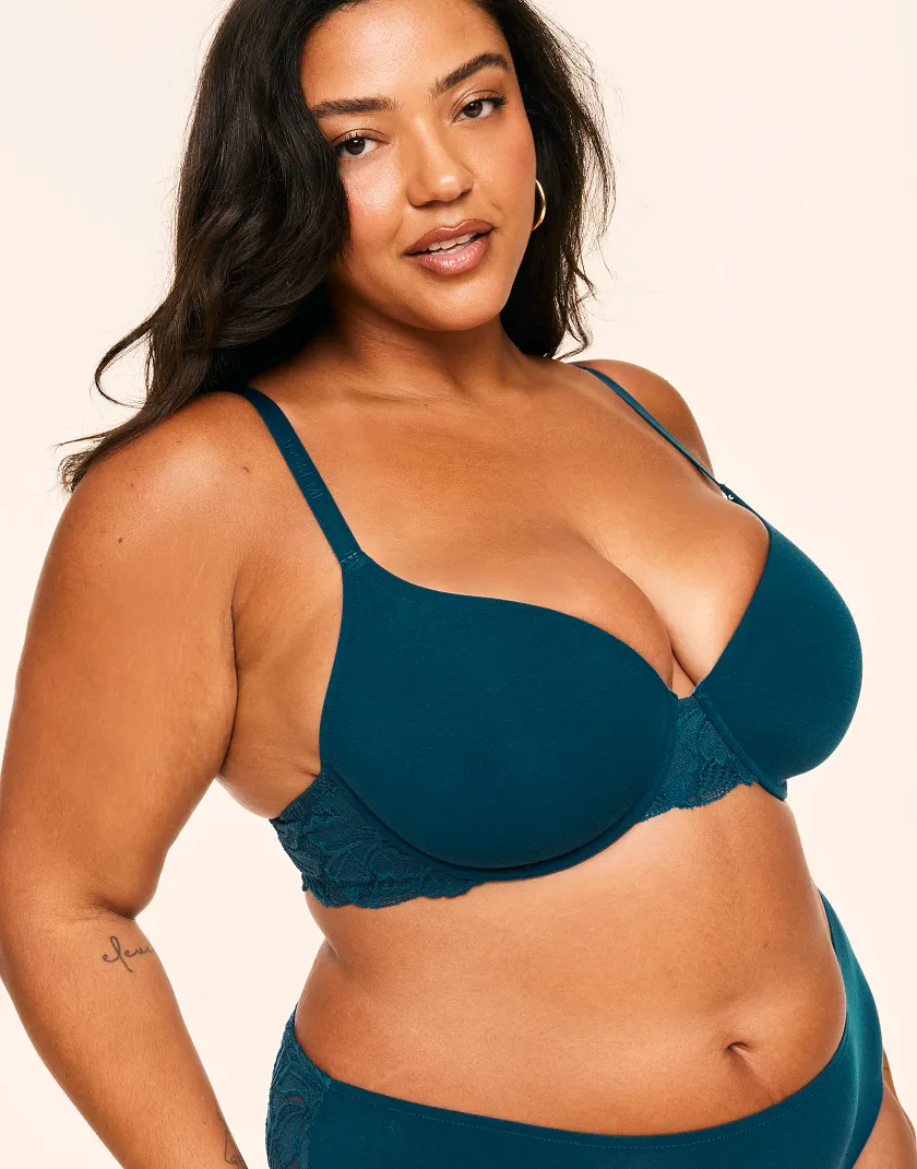 Teagan Dark Green 2 Contour bra bundle Model 2