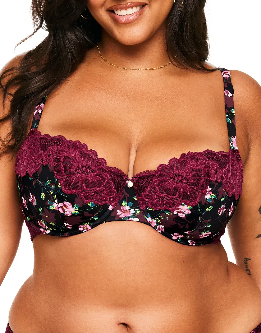 Mathilda Floral Black 3 Lightly Lined bra bundle Model 2
