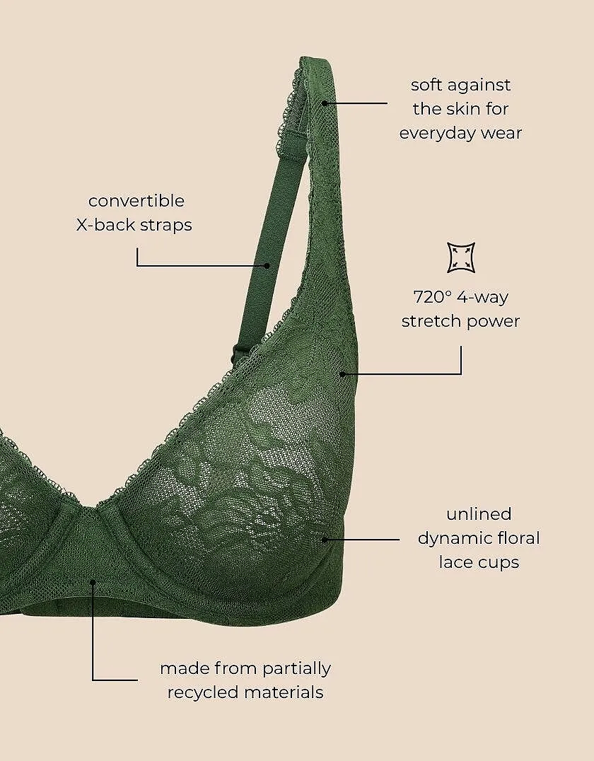 Winona Dark Green Unlined bra bundle Still 8