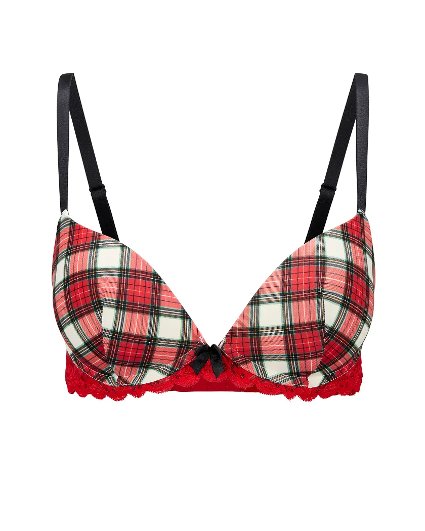 Shea Plaid Beige 2 Push Up bra bundle Still 3