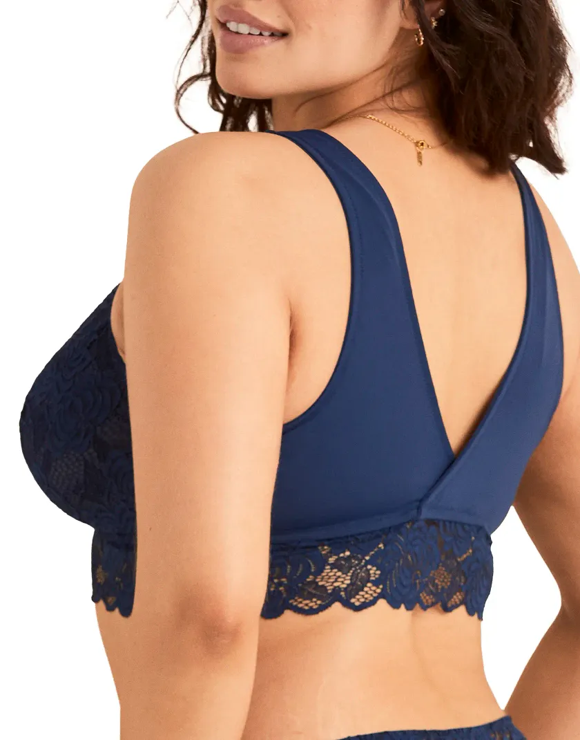 Livi Dark Blue 2 Unlined bra bundle Model 4