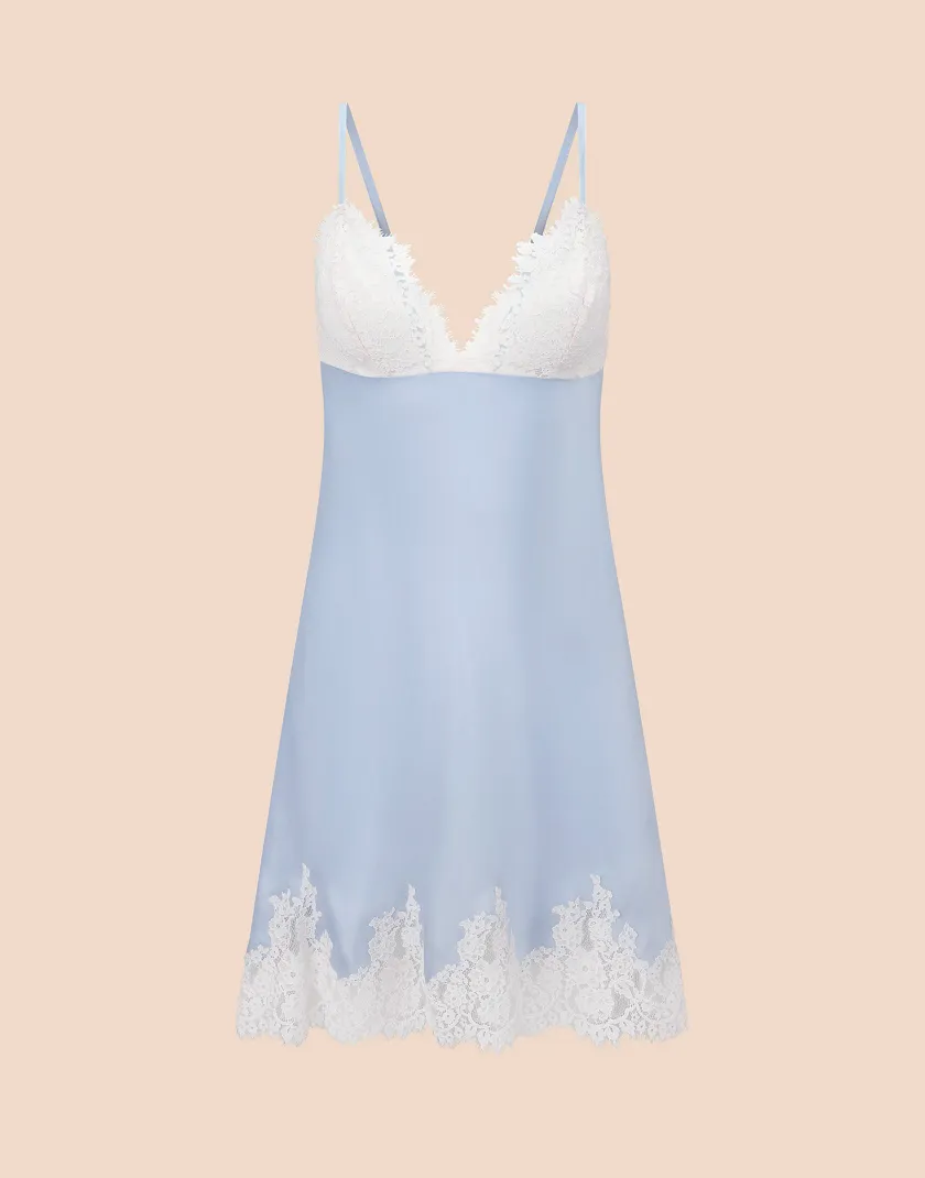 Vegan Silk Slip Medium Blue Unlined lingerie bundle Still 2