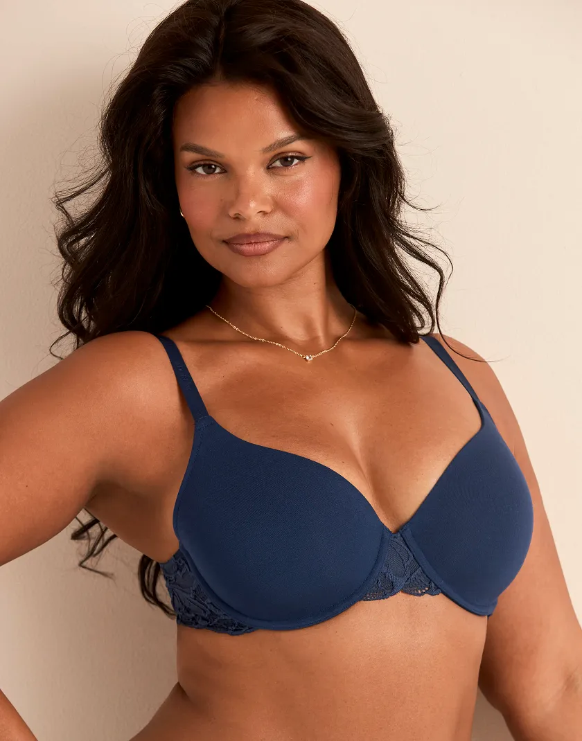 Teagan Dark Blue 2 Contour bra bundle Model 4