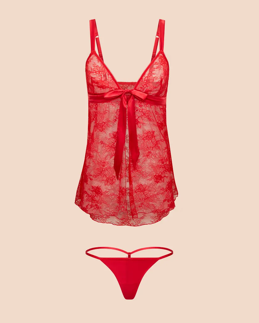 Hillary Dark Red Unlined lingerie bundle Still 3