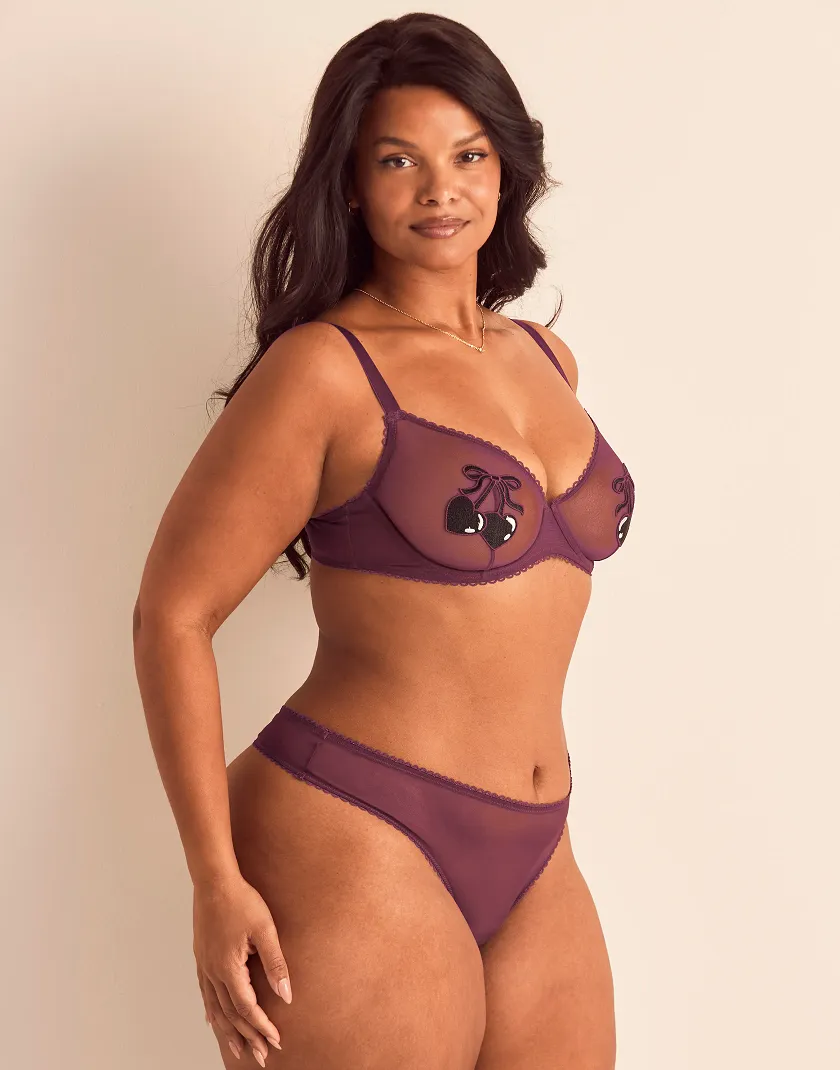 Alyshia Dark Purple 3 Unlined bra bundle Model 7