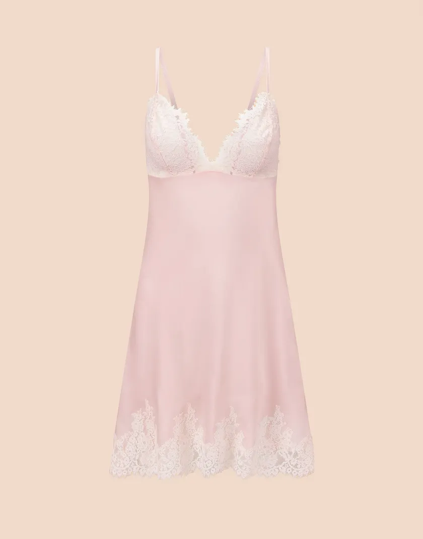 Vegan Silk Slip Light Pink Unlined lingerie bundle Still 2