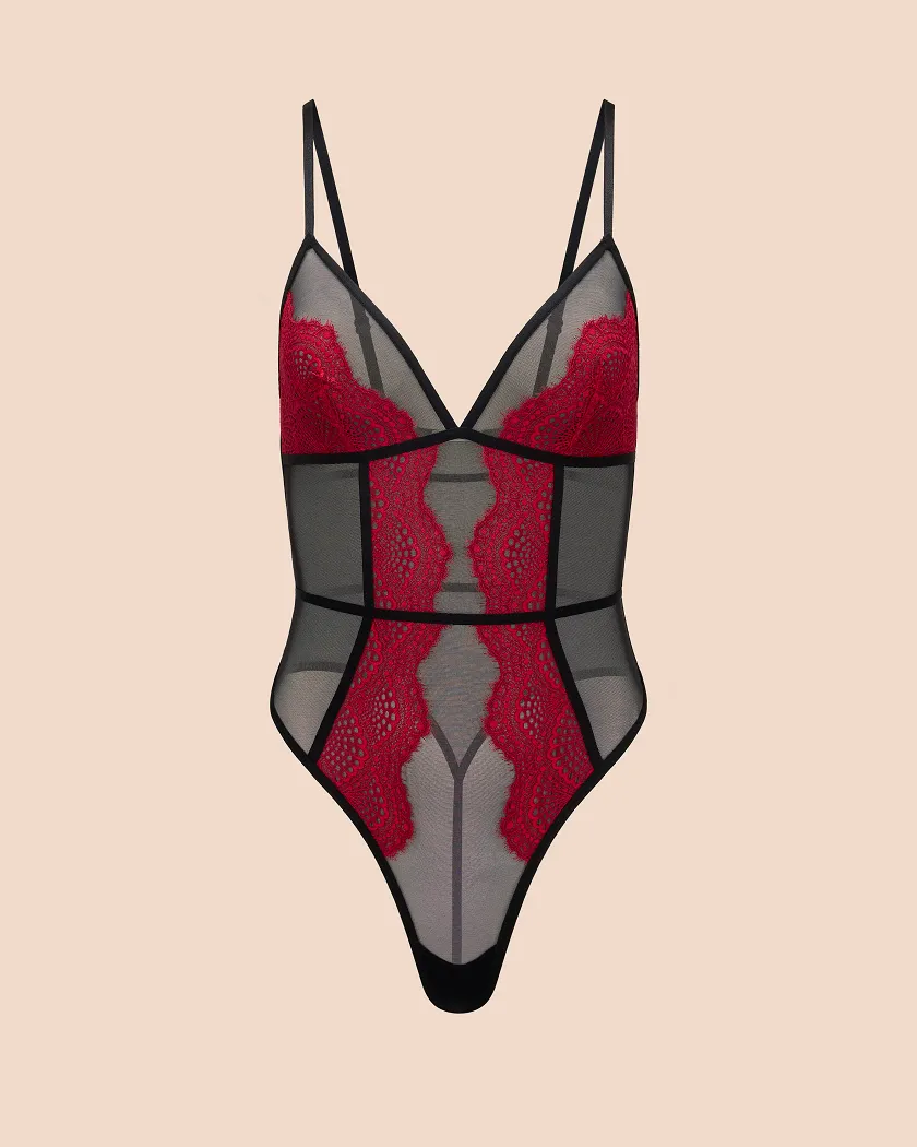 Phebe Dark Red Unlined lingerie bundle Still 2