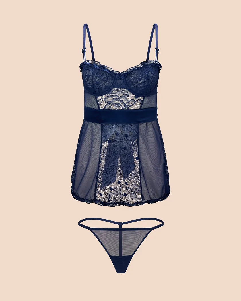 Etty Dark Blue Unlined lingerie bundle Still 3