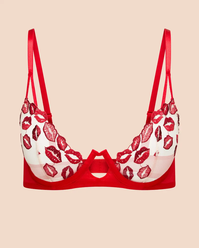 Bisou Dark Red 2 Unlined bra bundle Still 2