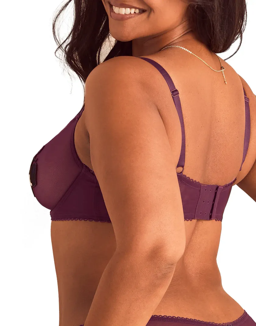 Alyshia Dark Purple 3 Unlined bra bundle Model 4