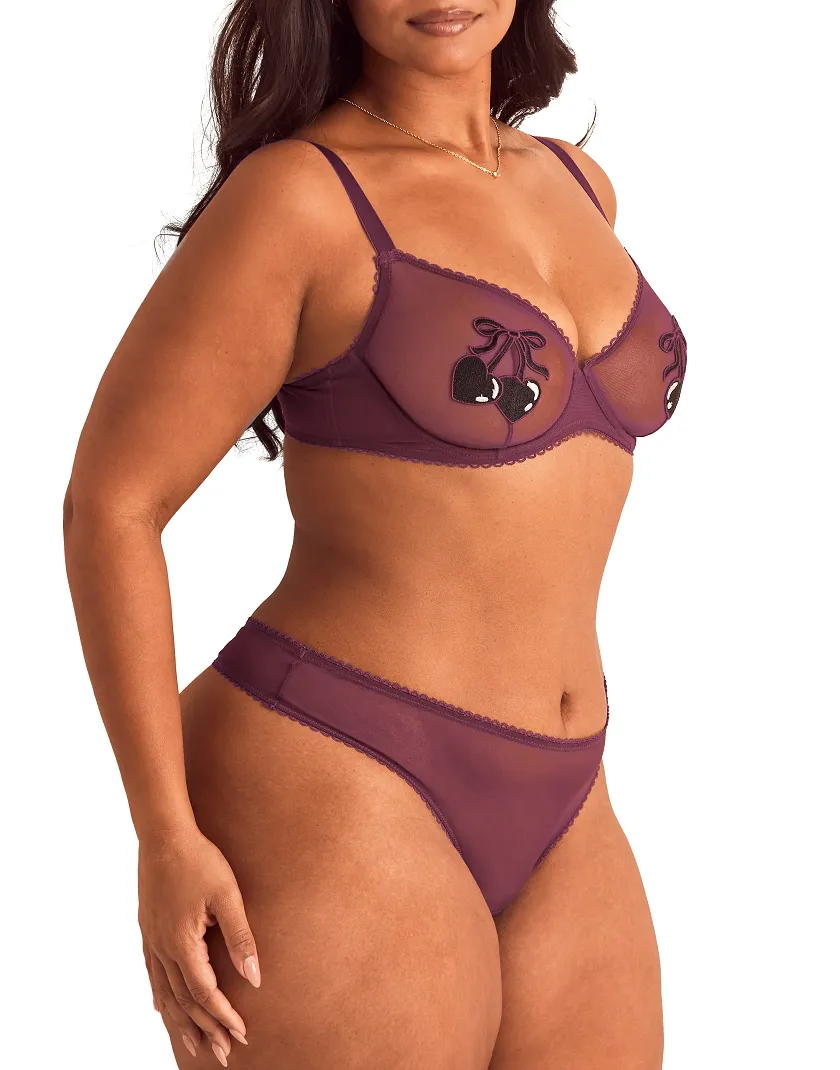 Alyshia Thong Dark Purple panty bundle Model 5