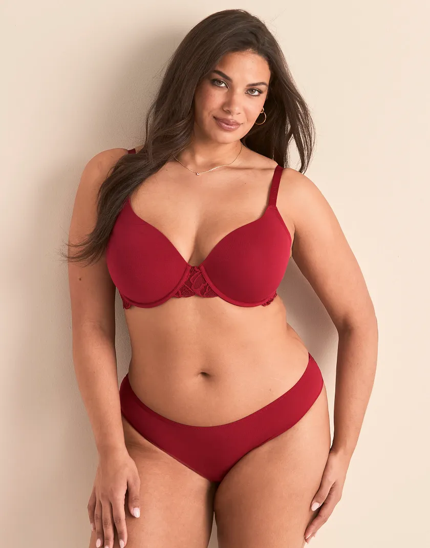 Teagan B1 Dark Red 2 Contour bra bundle Model 7