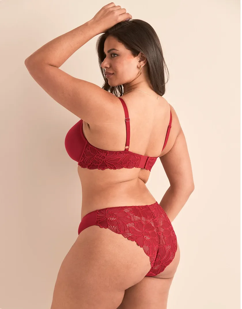 Teagan B1 Dark Red 2 Contour bra bundle Model 9