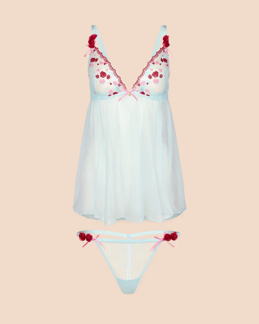 Rosamund Floral Blue 3 Unlined lingerie bundle Still 2
