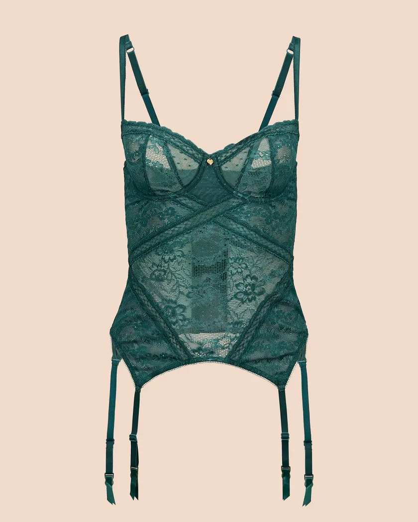 Scottie Dark Green 2 Unlined corset bundle Still 5