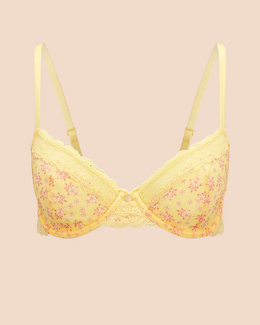 Akari Ditsy Yellow 2 Unlined bra bundle Still 5
