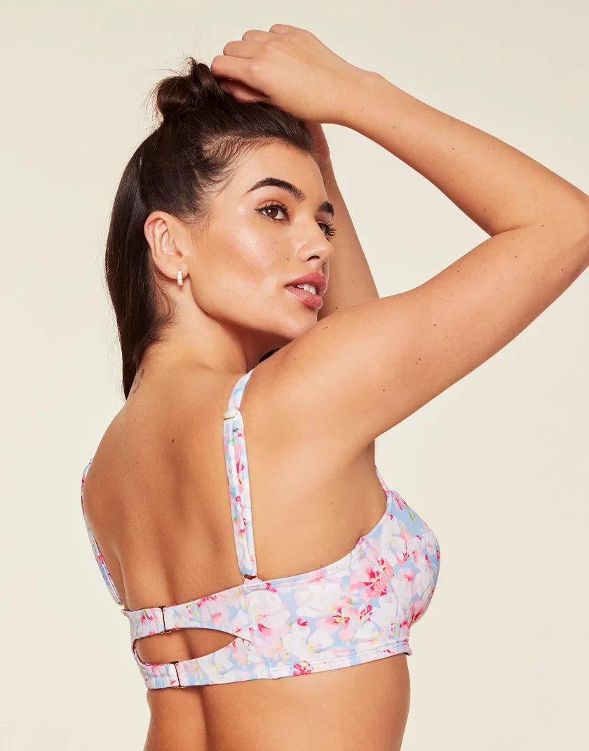Vivien Floral Blue 2 Contour swimwear bundle Model 3
