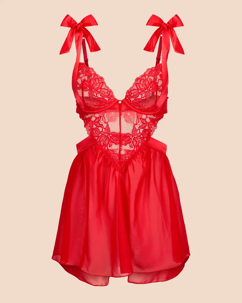 Fantasia Dark Red 2 Unlined lingerie bundle Still 2