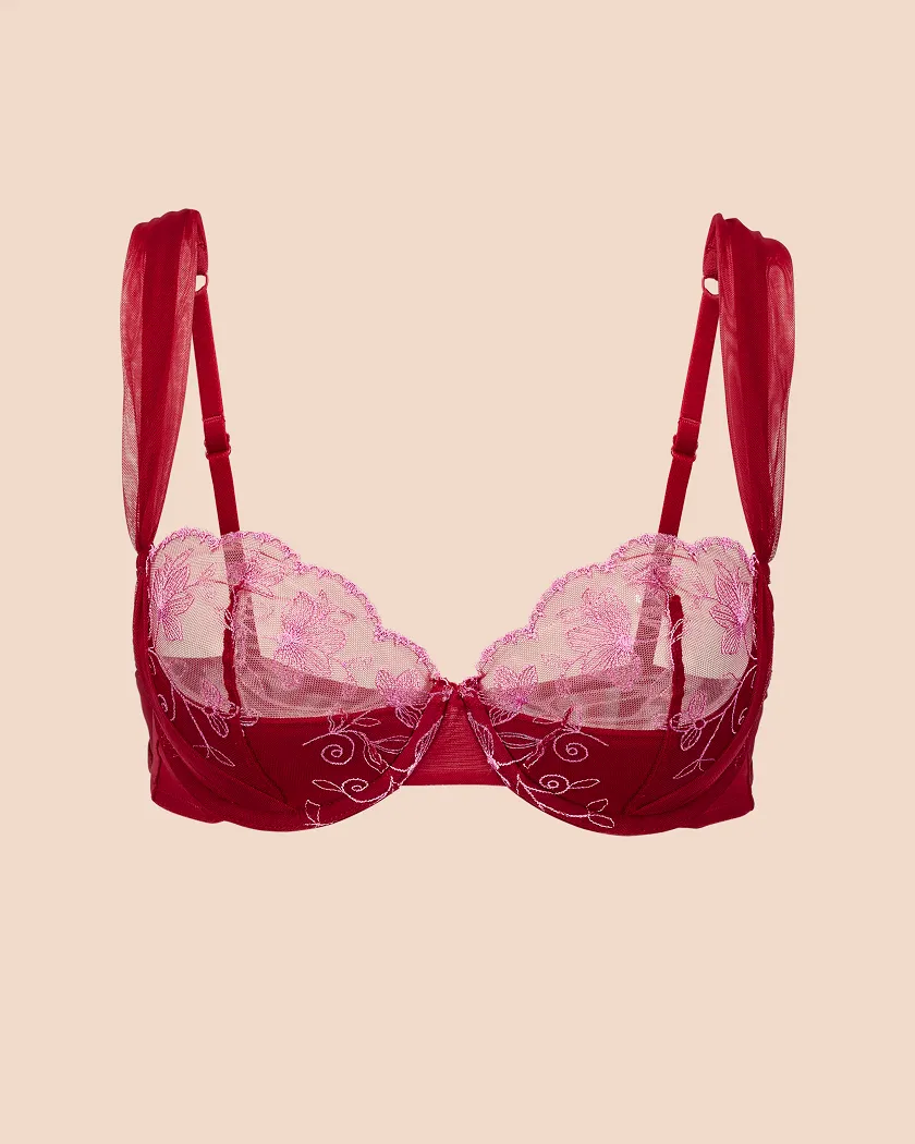 Sofia Dark Red 4 Lightly Lined bra bundle Still 3