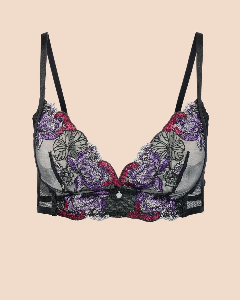 Emilie Floral Purple 5 Unlined bra bundle Still 4