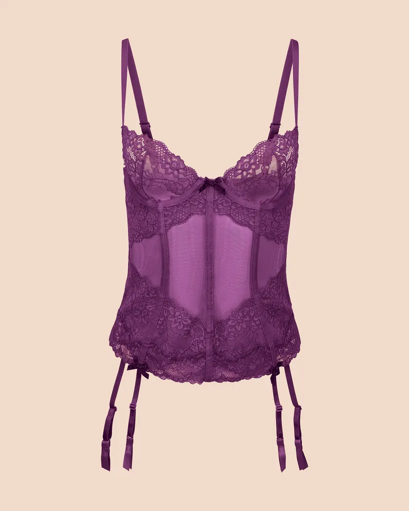 Miya Dark Purple 2 Unlined corset bundle Still 3