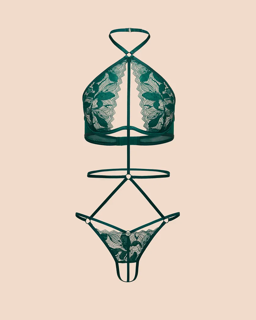 Brittan Dark Green Unlined lingerie bundle Still 2