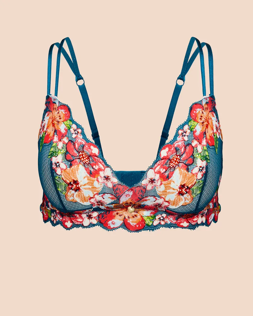 Martha Floral Blue 2 Unlined bra bundle Still 3