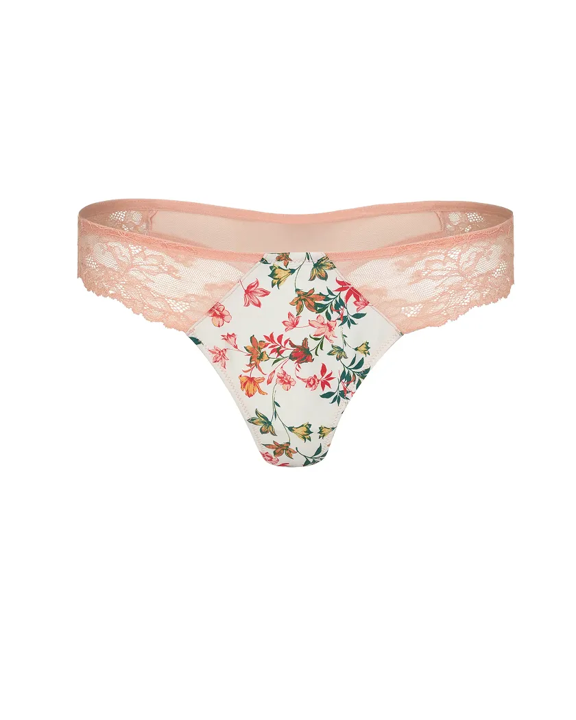 Haley Thong Floral Beige panty bundle Still 2